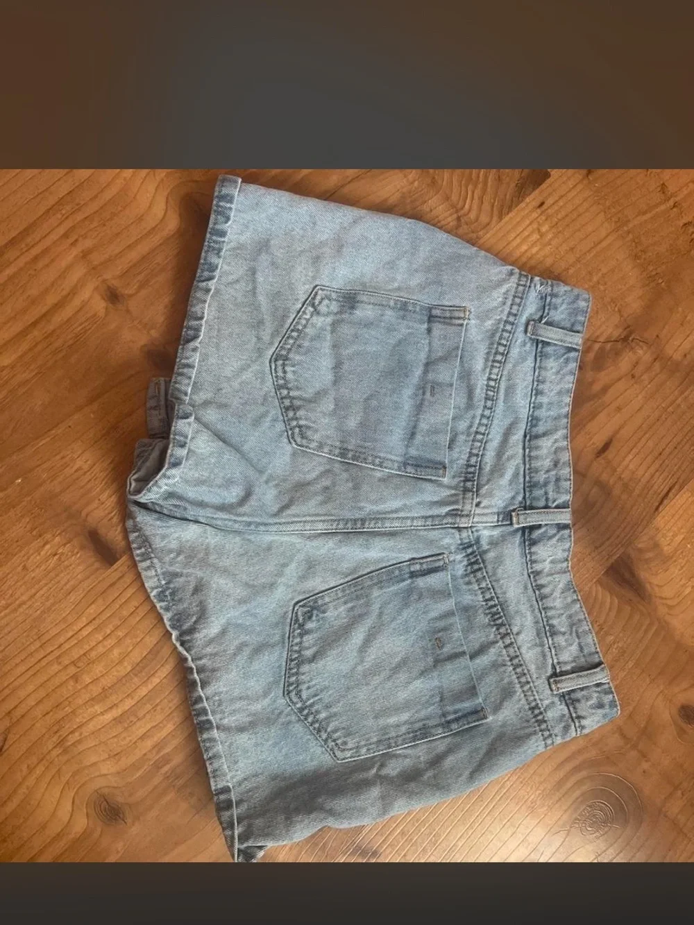 Light Wash Denim Mini Skirt